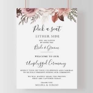 Rustic Ro Guld Blommigt Bröllop ej ansluten keremo Poster