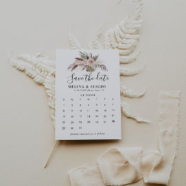 Rustic Ro Guld Blommigt Spara datumkalender Spara Datumet