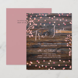 Rustic RO GULD Bröllop Rosa Wood Budget