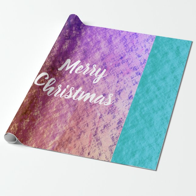 Rustic Ro Guld Rosa Teal Blue God jul Presentpapper (Utrullad)