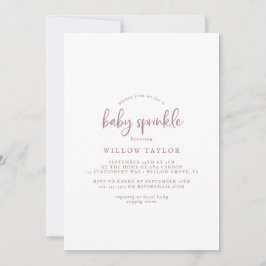 Rustic Ro Guld Script Baby Sprinkle Inbjudningar