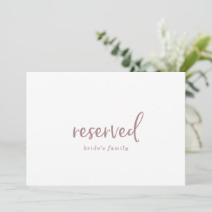 Rustic Ro Guld Script Reserved Sign