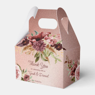 Rustic ro guld terracotta rosor faller bröllop presentaskar