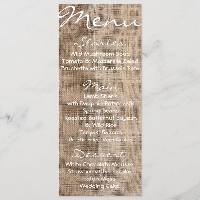 Rustic Ro Menu Meny (Framsida)
