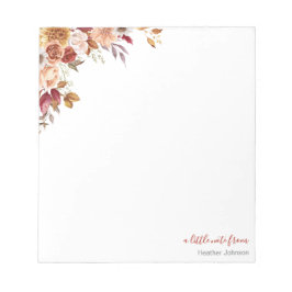 Rustic Ro och Chrysanthemum Fall Wedding Anteckningsblock