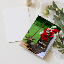 Rustic Ro och Cowboy Boots Bröllop Flat Notes Inbjudningar