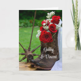 Rustic Ro och Cowboy Boots bröllopsinbjudan Inbjudan