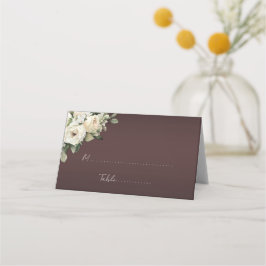 Rustic Ro på Burgundy Bröllop Placeringskort