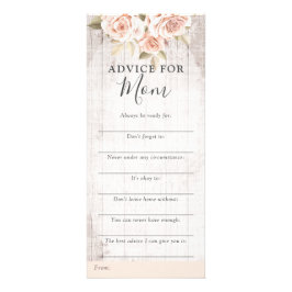 Rustic Ro Shabby Baby Shower Advice Game Card Reklamkort