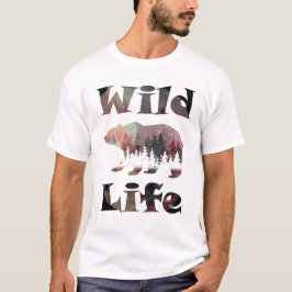 Rustic Roaming Bear Watercolor Wildlife T Shirt