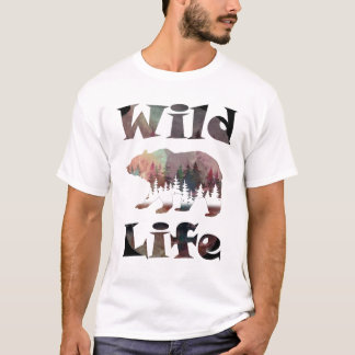 Rustic Roaming Bear Watercolor Wildlife T Shirt