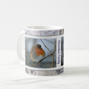 Rustic Robin Birmarble mönster-familjen namn Kaffemugg