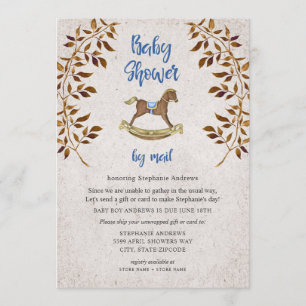 Rustic Rocking Horse Boy dusch per post Inbjudningar