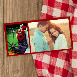 Rustic Röd ros CowboyBoots Westerna Bröllop Spara Datumet