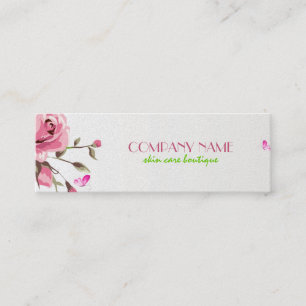 Rustic Röd ros White Background Cosmetology Mini Visitkort