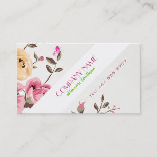 Rustic Röd ros White Background Cosmetology Visitkort