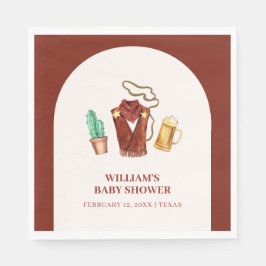Rustic Rodeo Cowboy Cactus Beer Arch Baby Shower Pappersservett