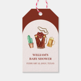 Rustic Rodeo Cowboy Cactus Beer Arch Baby Shower Presentetikett