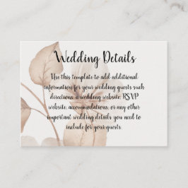 Rustic Romance Wedding Enclosure Cards Tilläggskort