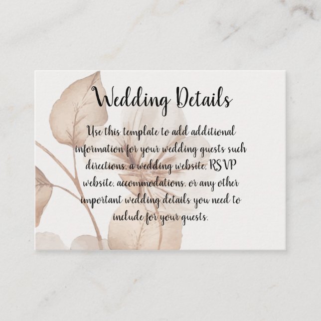 Rustic Romance Wedding Enclosure Cards Tilläggskort (Framsida)