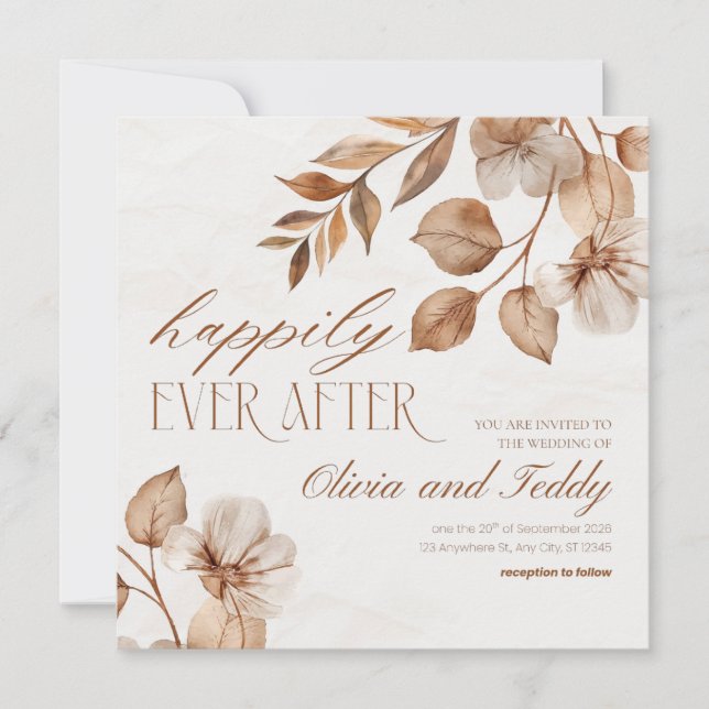 Rustic Romance Wedding Invitations Inbjudningar (Framsida)