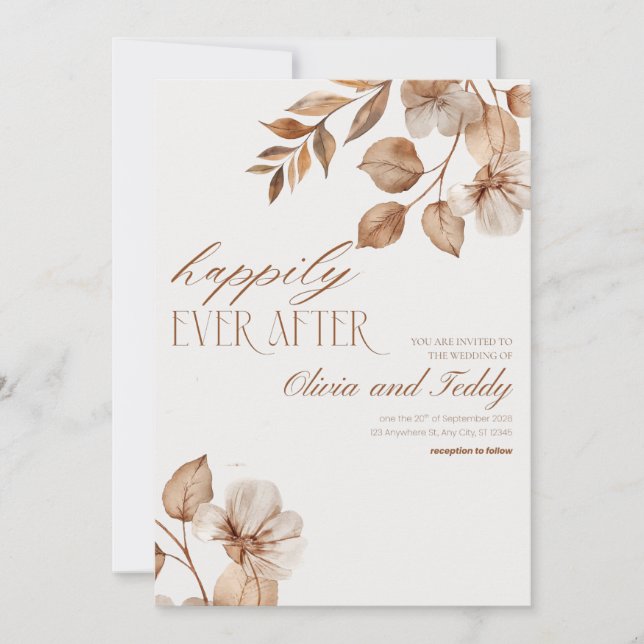Rustic Romance Wedding Invitations v2 Inbjudningar (Framsida)