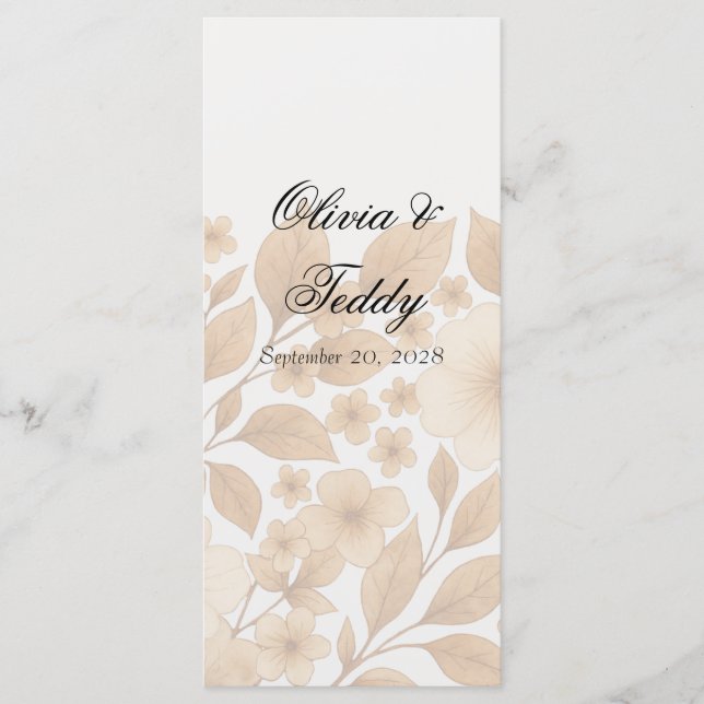 Rustic Romance Wedding Menu Meny (Framsida)