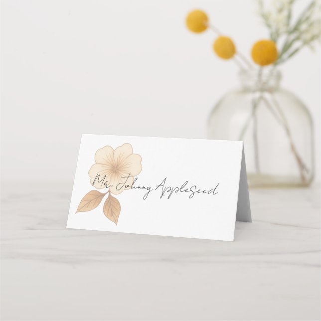 Rustic Romance Wedding Place Cards Placeringskort (Framsida)