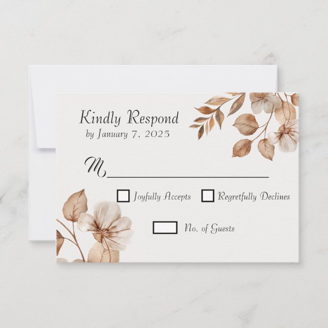 Rustic Romance Wedding Response Cards OSA Kort (Framsida)