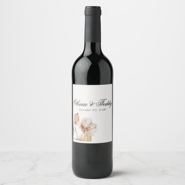Rustic Romance Wedding Wine Labels Vinflaska Etikett (Framsida)