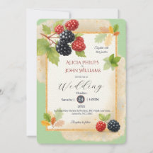 Rustic Romantic Autumn Berry Bröllop Photo Back
