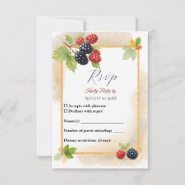 Rustic Romantic Autumn Berry Bröllop Photo Back OSA Kort
