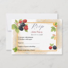Rustic Romantic Autumn Berry Bröllop Photo Back OSA Kort