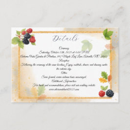 Rustic Romantic Autumn Berry Bröllop Photo Back Tilläggskort