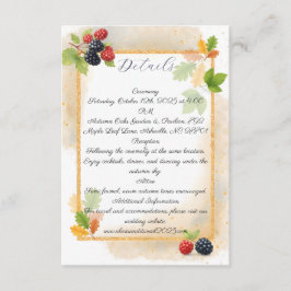 Rustic Romantic Autumn Berry Bröllop Photo Back Tilläggskort