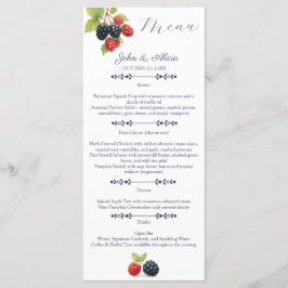 Rustic Romantic Autumn Garden Berry Bröllop Meny