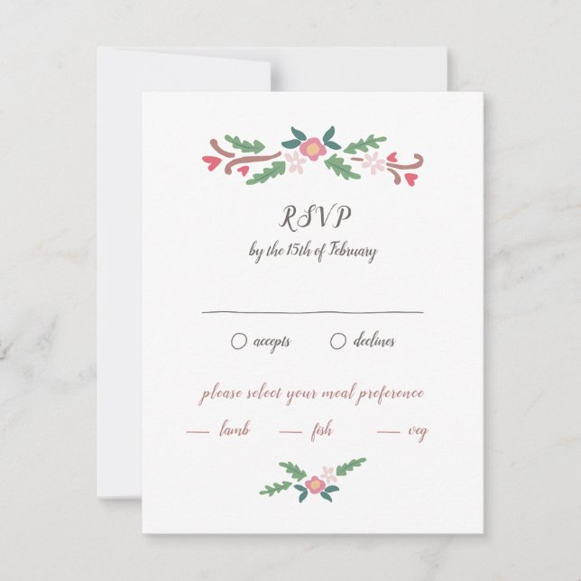 Rustic Romantic Blommigt Bunch OSA Kort (Framsida)