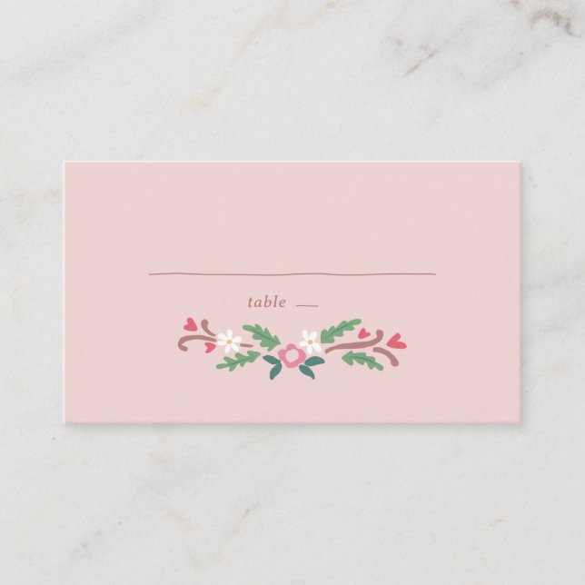 Rustic Romantic Blommigt Bunch Placeringskort (Framsida)