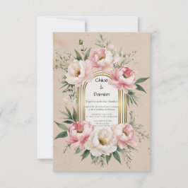 Rustic Romantic Boho & Ivory Blommigt Bröllop Spara Datumet