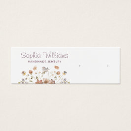 Rustic Romantic Flowers stud Earring display card Litet Visitkort