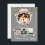 Rustic Romantic Helgdag 4 Fotokollage<br><div class="desc">Rustiskt romskt Helgdag 4-gratulationskort för fotokollage</div>