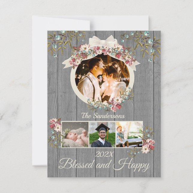 Rustic Romantic Helgdag 4 Fotokollage (Framsida)