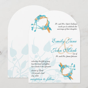 Rustic Romantic Hummingbird Kiss Kärlek BirdWeddin Inbjudningar
