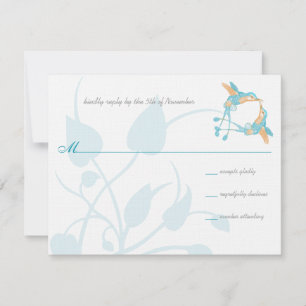 Rustic Romantic Hummingbird Kiss Kärlek BirdWeddin OSA Kort