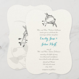 Rustic Romantic Hummingbird Kiss Love Bird Bröllop Inbjudningar