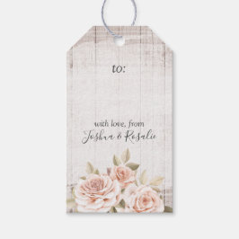 Rustic Romantic Ro Garden Wedding Personlig Presentetikett