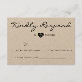 Rustic Romantic Suite Bröllop OSA Card Kort