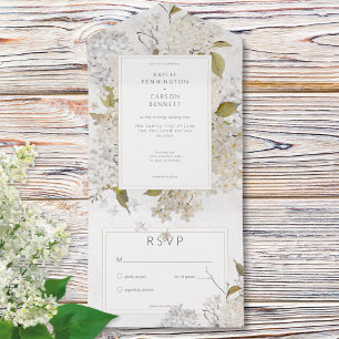 Rustic Romantic White Lilacs on White No Dinner