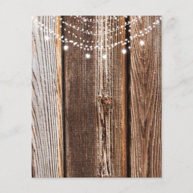 Rustic Romantic Wood & Heart Ljus Papper (Framsida)