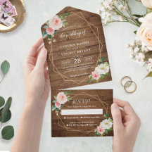 Rustic Romantik Blommigt Geometric Bröllop
